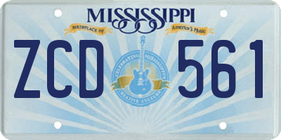 MS license plate ZCD561