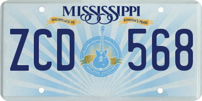 MS license plate ZCD568