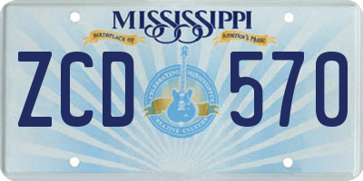 MS license plate ZCD570