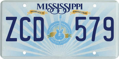 MS license plate ZCD579
