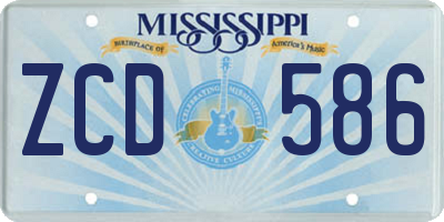 MS license plate ZCD586