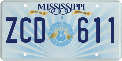 MS license plate ZCD611