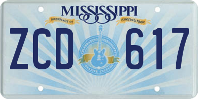 MS license plate ZCD617