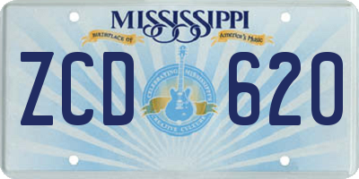 MS license plate ZCD620
