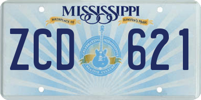 MS license plate ZCD621