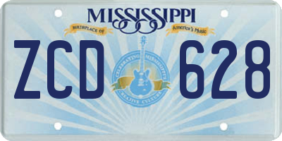 MS license plate ZCD628