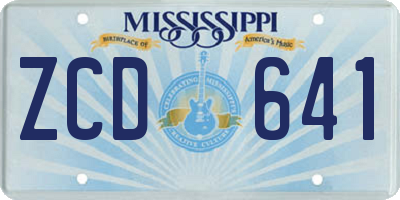 MS license plate ZCD641