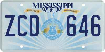 MS license plate ZCD646