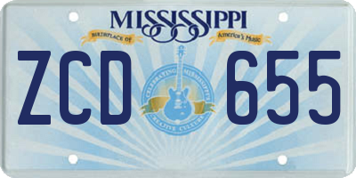 MS license plate ZCD655