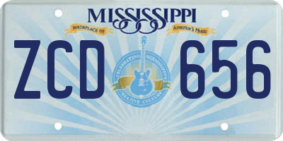 MS license plate ZCD656