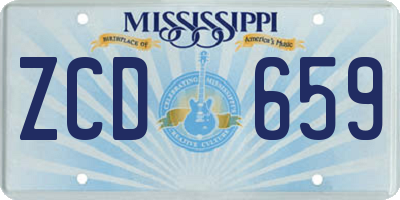 MS license plate ZCD659