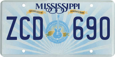 MS license plate ZCD690