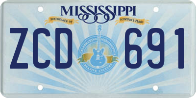 MS license plate ZCD691