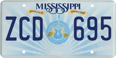 MS license plate ZCD695