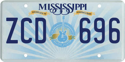 MS license plate ZCD696