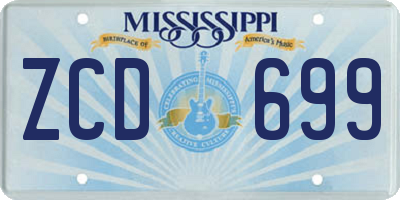 MS license plate ZCD699