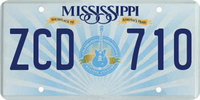 MS license plate ZCD710