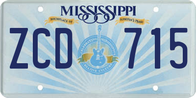MS license plate ZCD715