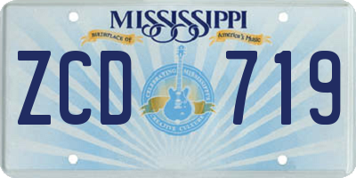 MS license plate ZCD719
