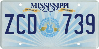 MS license plate ZCD739