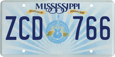 MS license plate ZCD766