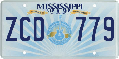 MS license plate ZCD779