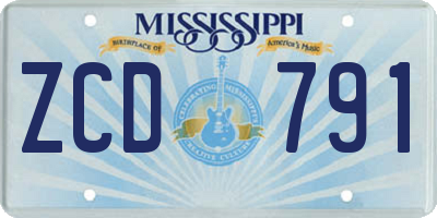MS license plate ZCD791