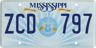 MS license plate ZCD797