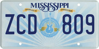 MS license plate ZCD809