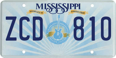 MS license plate ZCD810