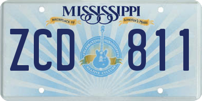 MS license plate ZCD811