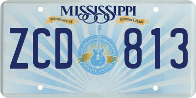 MS license plate ZCD813