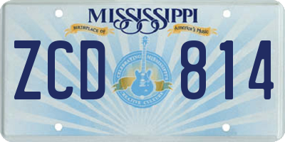 MS license plate ZCD814