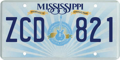 MS license plate ZCD821