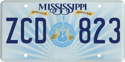 MS license plate ZCD823