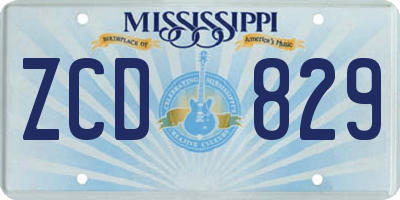 MS license plate ZCD829