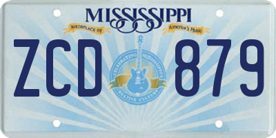MS license plate ZCD879