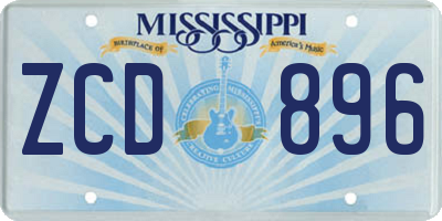 MS license plate ZCD896