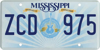 MS license plate ZCD975