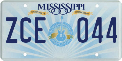 MS license plate ZCE044