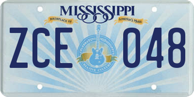 MS license plate ZCE048