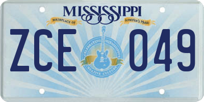 MS license plate ZCE049