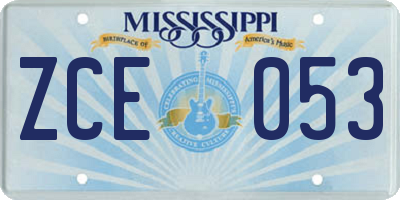 MS license plate ZCE053