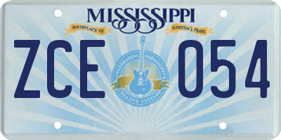 MS license plate ZCE054