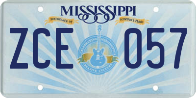 MS license plate ZCE057