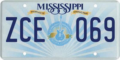 MS license plate ZCE069