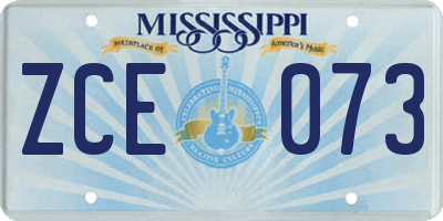 MS license plate ZCE073