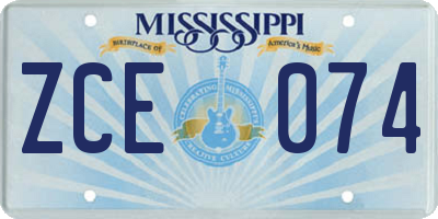 MS license plate ZCE074