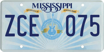 MS license plate ZCE075