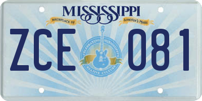 MS license plate ZCE081